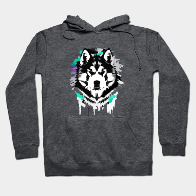 Cool Malamute Sled Hound Artwork Hoodie by Furrban